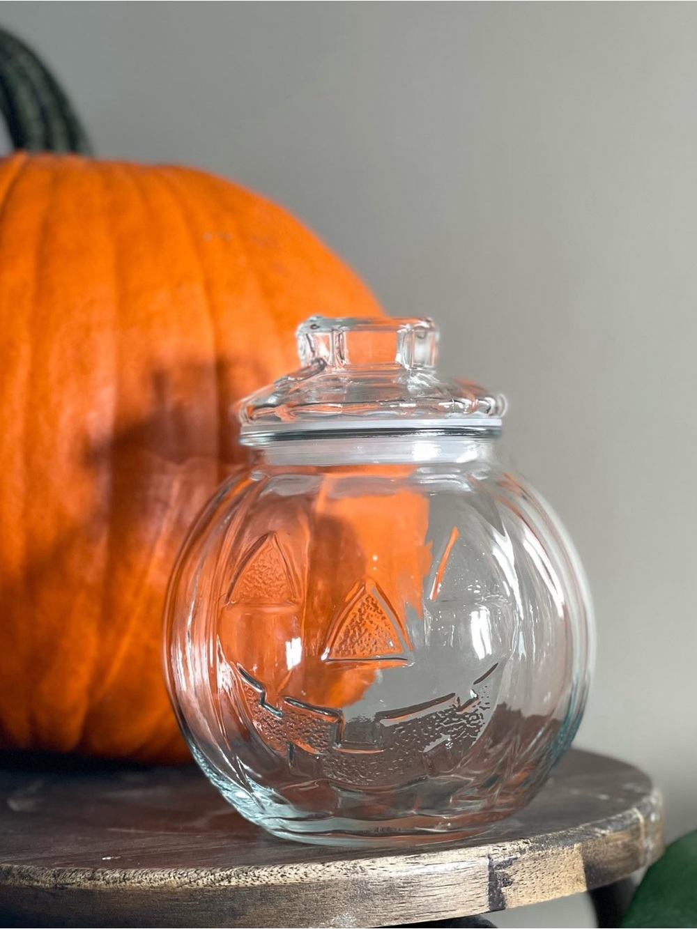 Libbey Glass Jack-o'-Lantern Candy Jar - Clear Glass